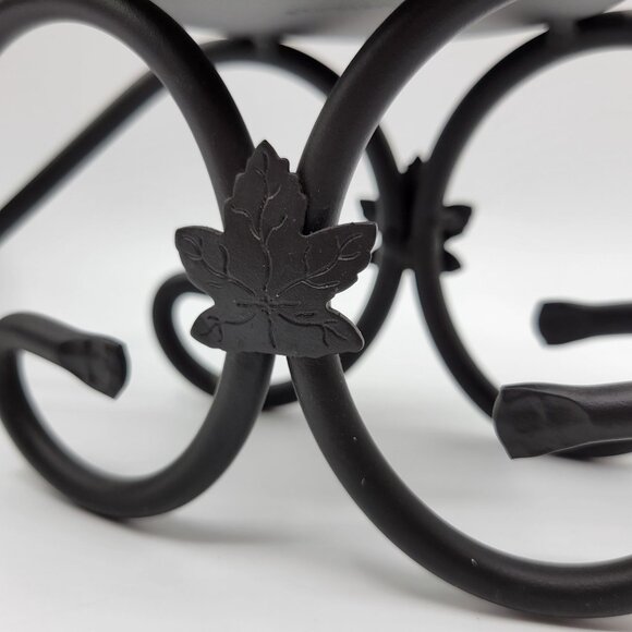 Longaberger Wrought Iron 3 Tier Pillar Candle Holder Maple Leaf Stand - Picture 4 of 10
